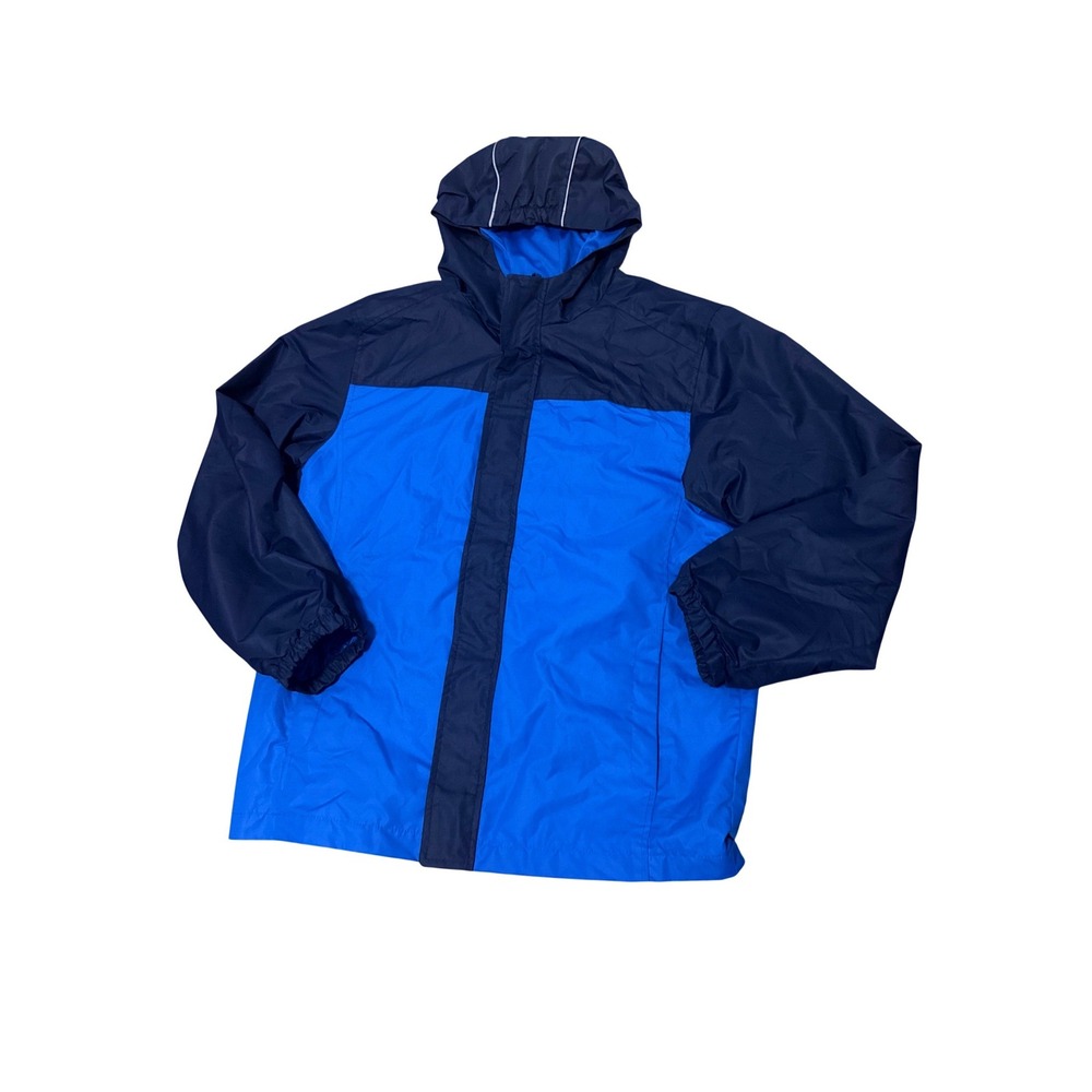 Faded Glory Boys Blue Colorblock Hooded Windbreaker Jacket XL 14-16 FB45827